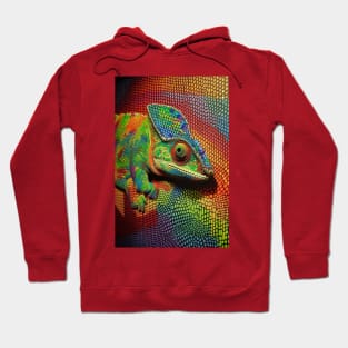 Reptile Lover and Lizard Lover Op Art Chameleon Hoodie